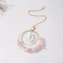 Colgante de Cristales - 2 Circulos con Cristales C. Rosa