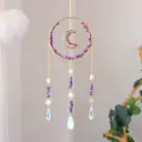 Colgante de Cristales - Círculo con Luna Adentro (Amatista)