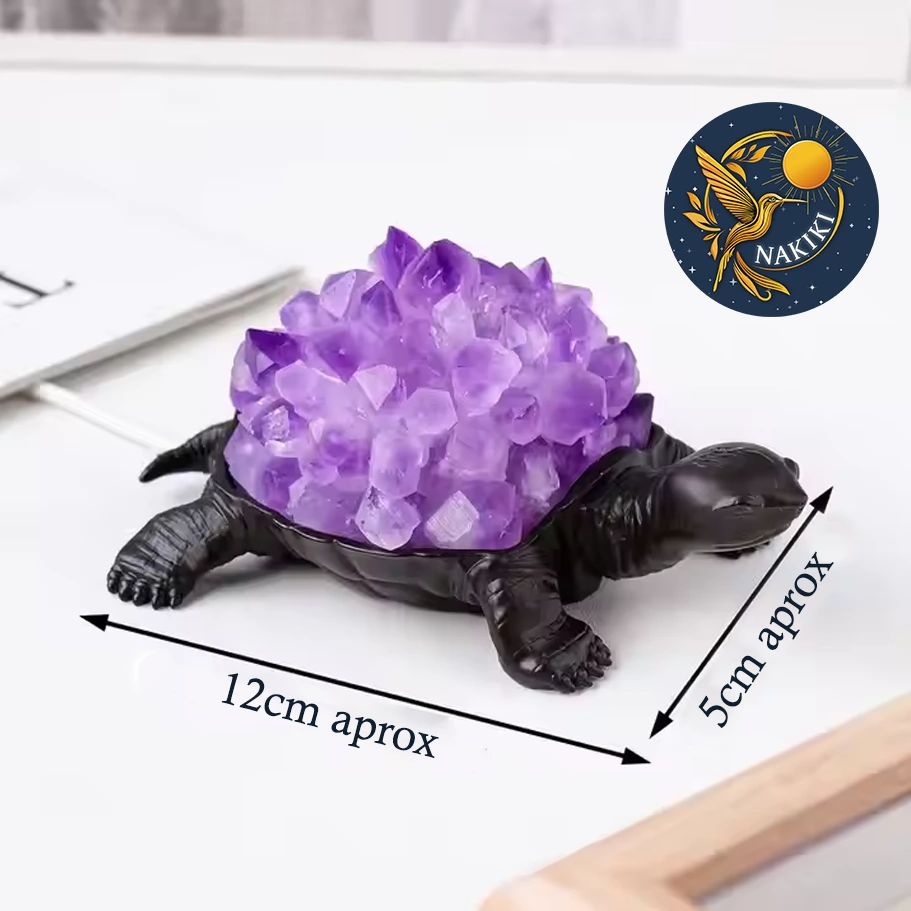 Lampara Tortuga de metal con Puntas de Citrino