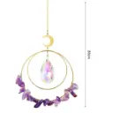 Colgante de Cristales - 2 Circulos con cristales Amatista
