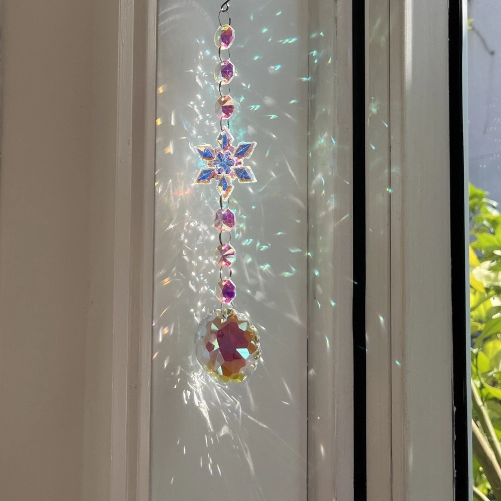 Colgante Atrapasol - Estrella con Flor redonda (TORNASOL)