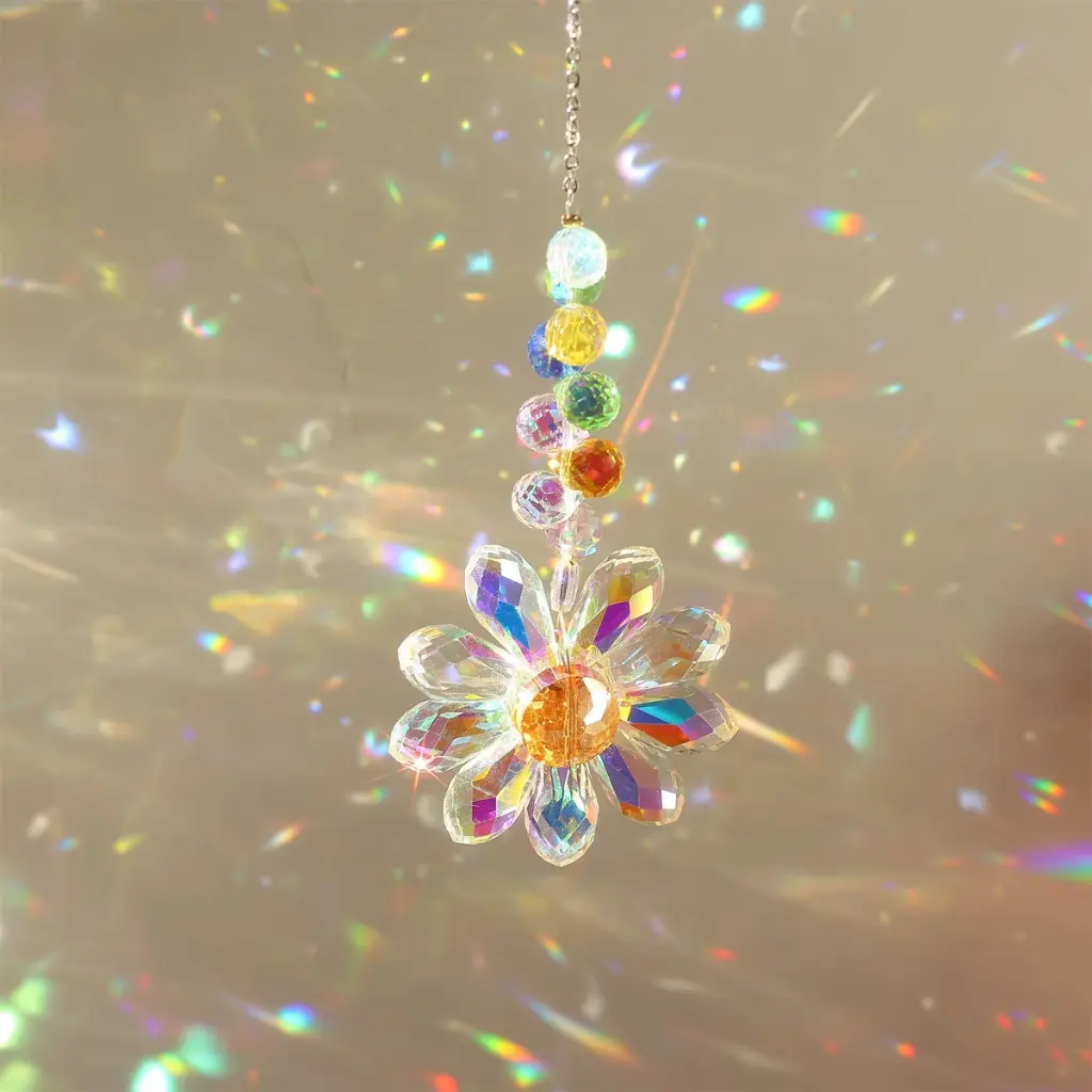 Colgante Atrapasol - Flor de Cristales