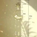 Colgante de Cristales - Luna con Loto (Labradorita gris)