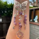 Colgante de Cristales - Mariposa Acero Inox.