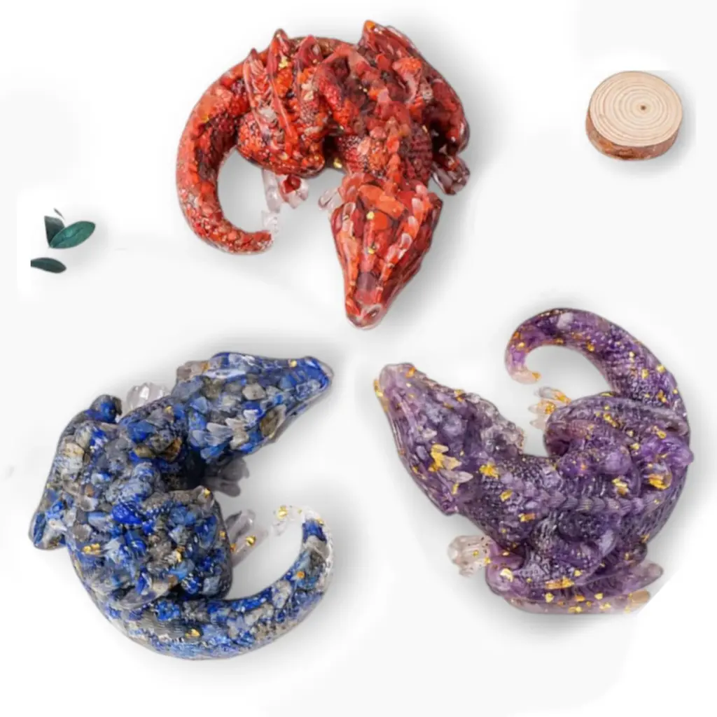 Dragón de Resina y Cristales