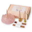 Kit Portasahumerio/Portavela - Flor de Loto de Resina y Cristales