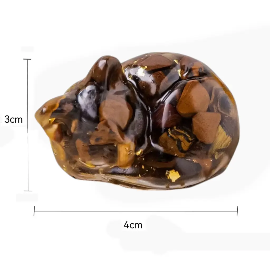 Gatito Durmiendo de Resina y Cristales (pequeño)