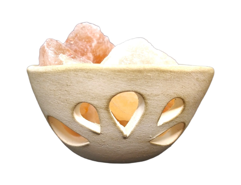 Lámpara de Sal Cuenco de pétalos 10x7cm