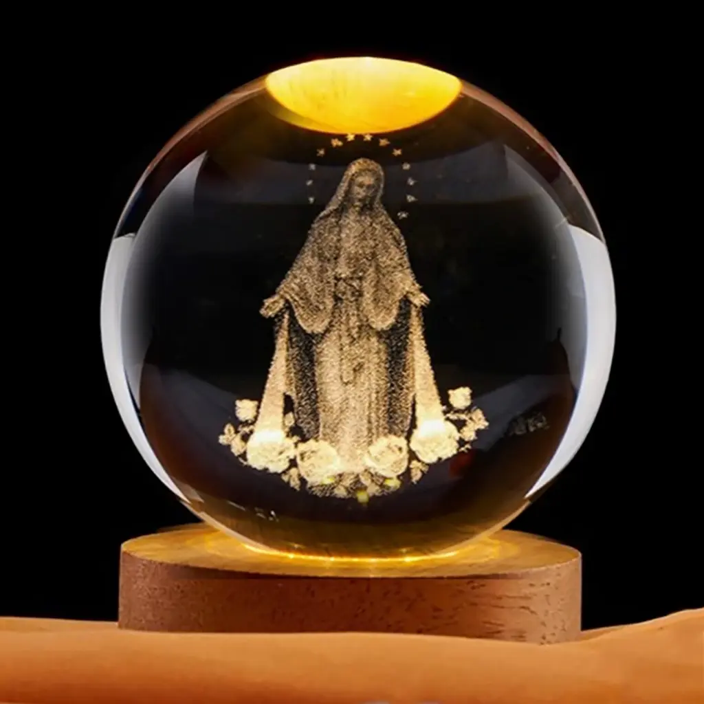 Lampara Esfera de Vidrio - Virgen María (6cm)