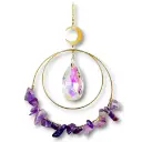 Colgante de Cristales - 2 Circulos con cristales Amatista