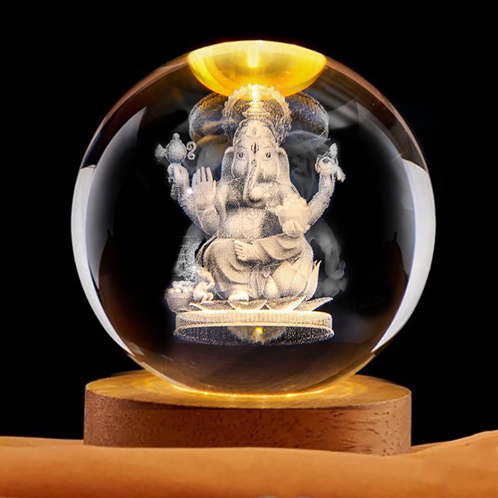 Lampara Esfera de Vidrio - Ganesha (6cm)