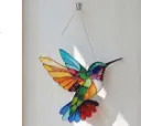 Colgante Plano de Acrílico - Colibri Vitraux (20x20cm)