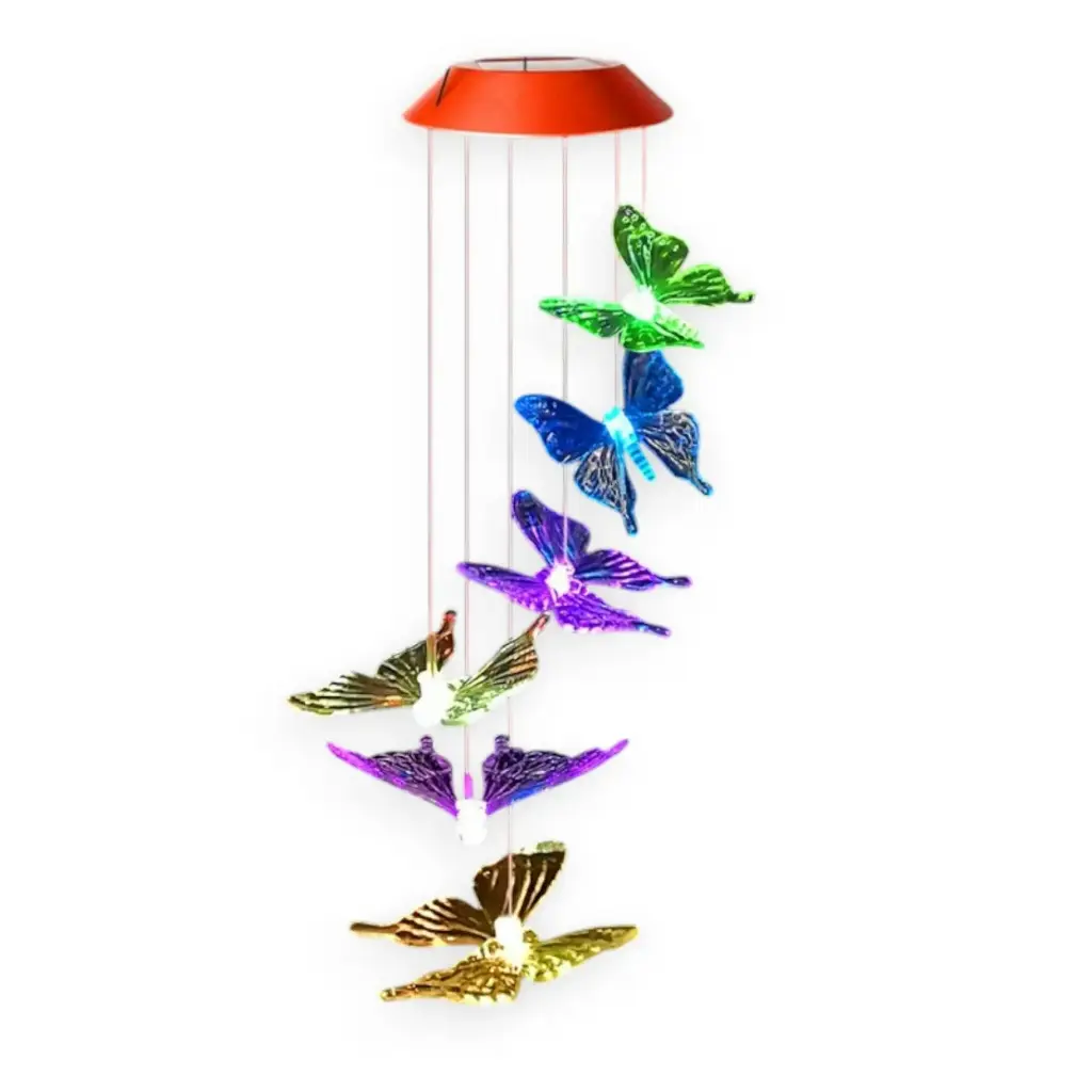 Colgante Solar para Luz Nocturna - Mariposas (65x12cm)
