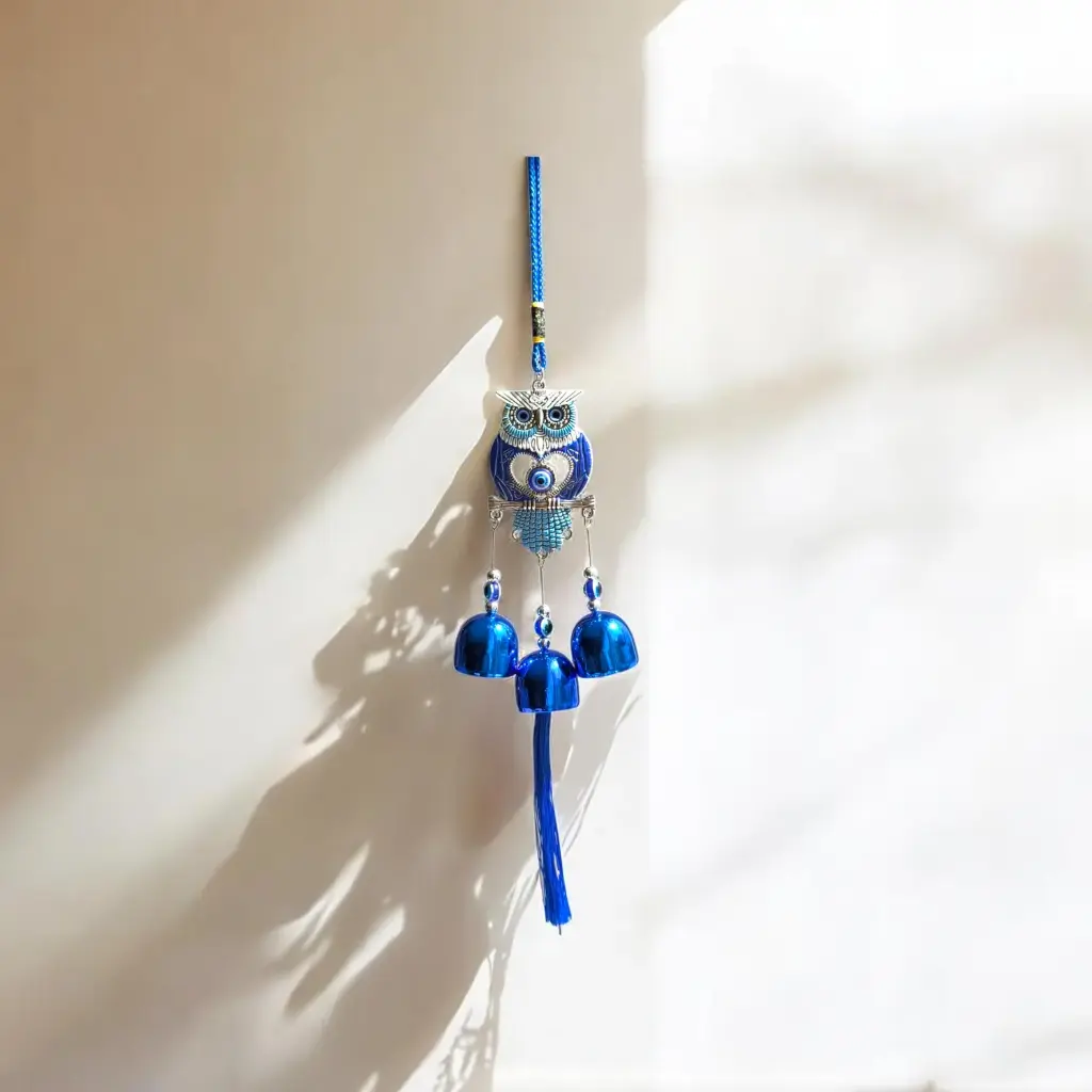 Colgante - Buho con campanitas (13x8)