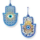 Colgante - Mano Fátima Cerámica con Relieve (18x13cm)