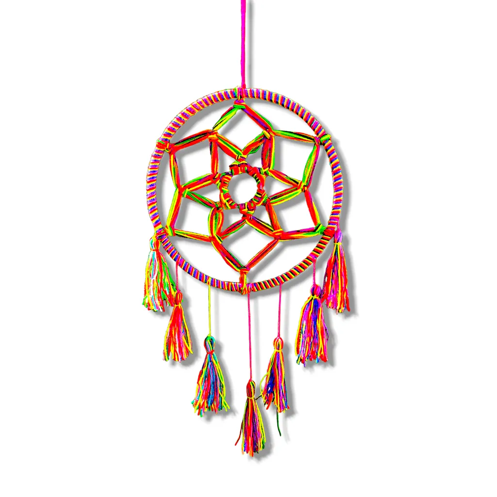 Atrapasueños -  Estrella Multicolor  (Aro 20cm) 