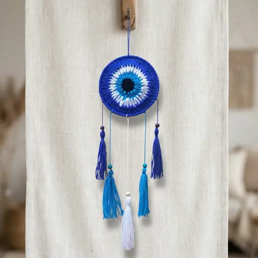 Atrapasueños Crochet - Ojo turco (Aro 12cm)