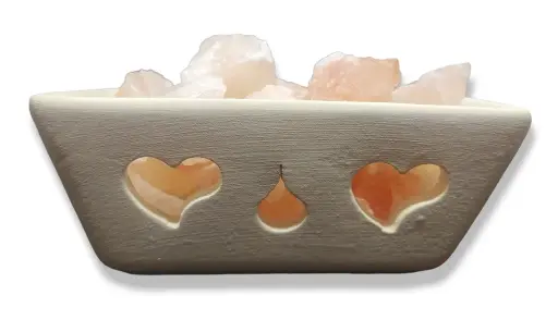 Lámpara de Sal Cuenco Maceta Jardín 16x7cm