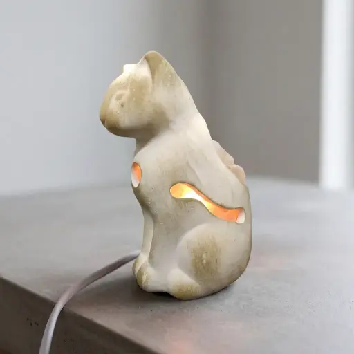 Lámpara de Sal Gato Egipcio 10x17cm