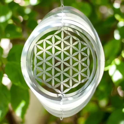 [WINA20-004] WindSpinner 20cm - Flor de la vida (Acero Inox.)