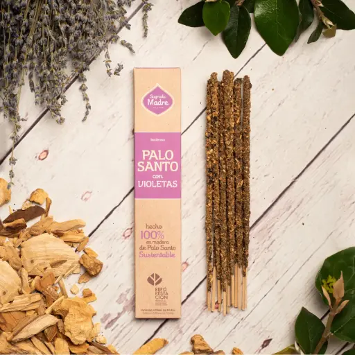 Sahumerio S.M. Palo Santo con Violetas