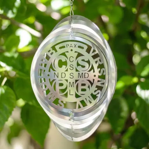 [WINA20-023] WindSpinner 20cm - Medalla San Benito (Acero Inox.)