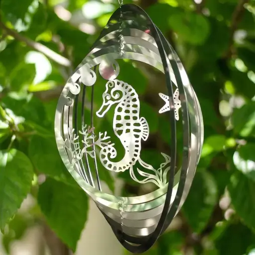 [WINA20-015] WindSpinner 20cm - Caballito de Mar (Acero Inox.) 