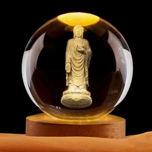[IMP-133] Lamp. Esfera de Vidrio - Buda (6cm)