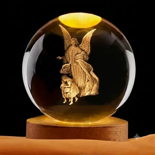 [IMP-129] Lamp. Esfera de Vidrio - Ángel de la Guarda (6cm)
