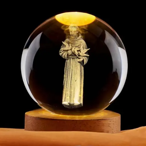 [IMP-149] Lampara Esfera de Vidrio - San Francisco de Asís (6cm)