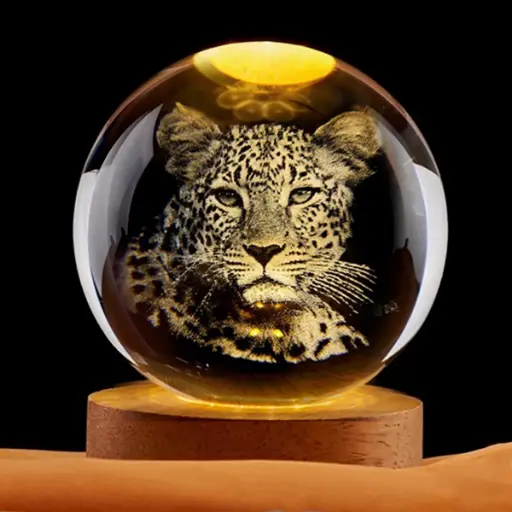[IMP-230] Lamp. Esfera de Vidrio - Jaguar (6cm)