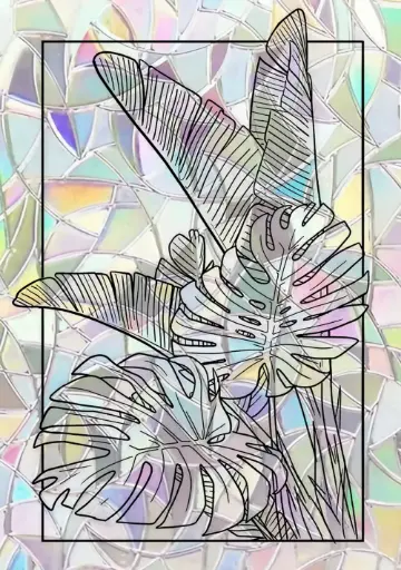 Sticker Suncatcher (Atrapasol) - 011. Hojas tropicales