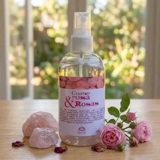 Spray Áurico grande con Cristales - C. Rosa & Rosas (250ml)