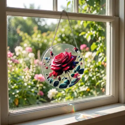 [IMP-098] Colgante Plano de Acrílico 15cm - Rosa