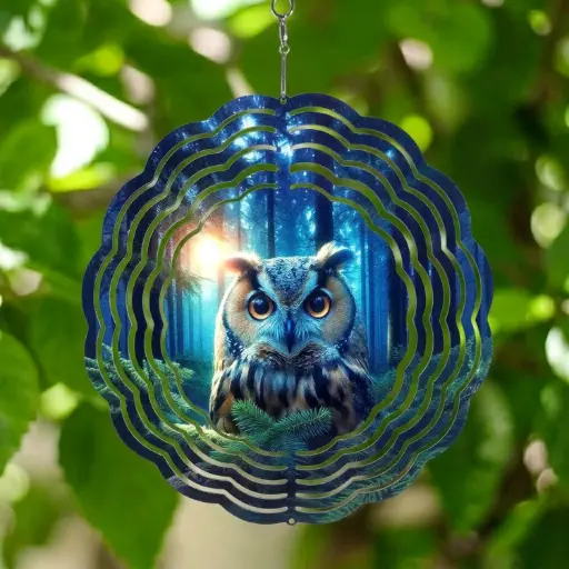 [WINS20-002] Windspinner 20cm NUEVOS - Buho sabiduría (Pintado ambos lados)
