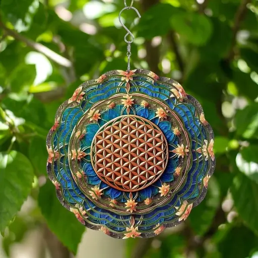 [WINS20-005] Windspinner 20cm NUEVOS - Flor de la vida (Pintado ambos lados)