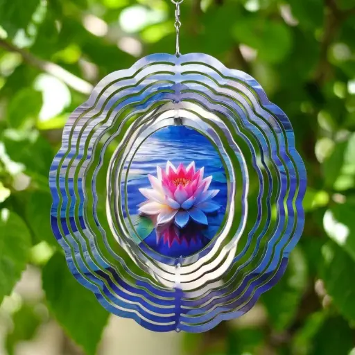 [WINS20-006] Windspinner 20cm NUEVOS - Flor de loto (Pintado ambos lados) 