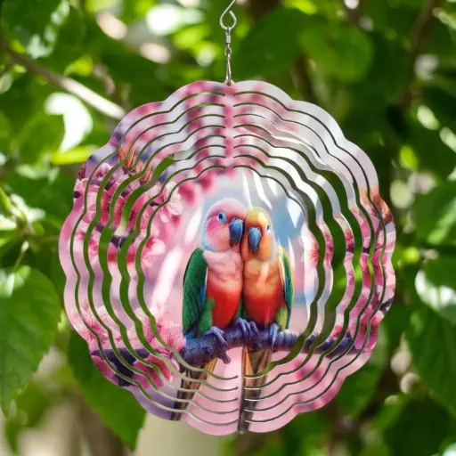 [WINS20-012] Windspinner 20cm NUEVOS - Loritos enamorados (Pintado ambos lados)