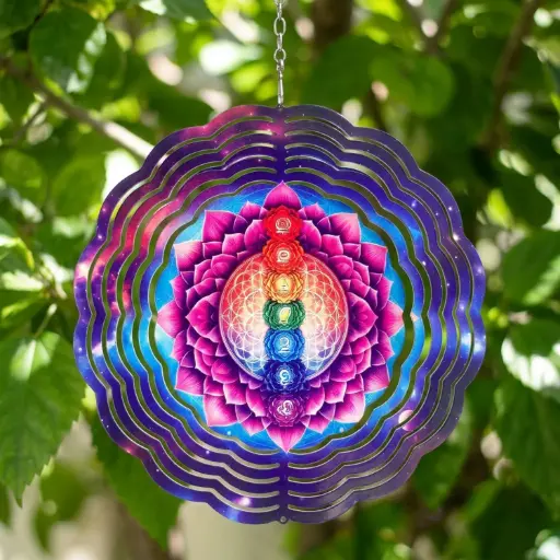 [WINS20-014] Windspinner 20cm NUEVOS - Mandala 7 Chakras (Pintado ambos lados)