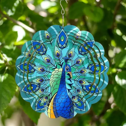 [WINUV30-010] Windspinner Pintado 30cm - Pavo real (Liquidación)