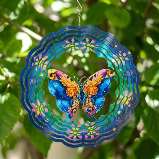 [WINUV30-009] Windspinner Pintado 30cm - Mariposa Azul (Liquidación)