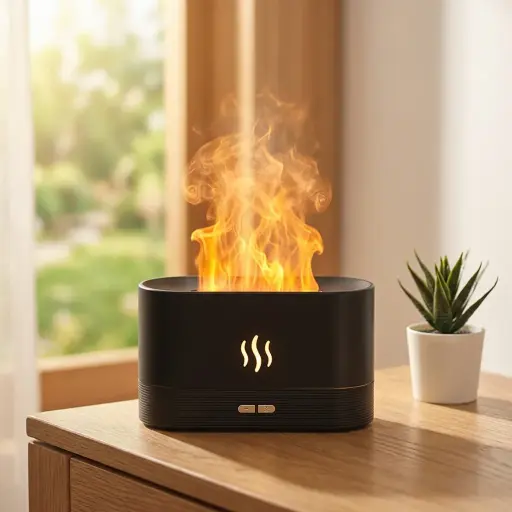 [HUM-012] Humidificador USB Fogata Negro (Sin filtro - apto aceites) 