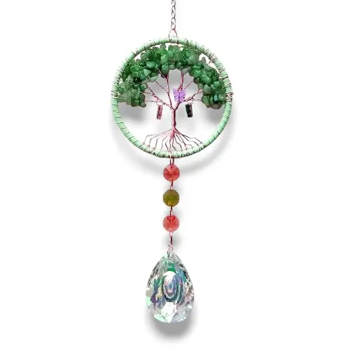 [IMP-059] Colgante de Cristales - Arbol de Cuarzo verde 10cm