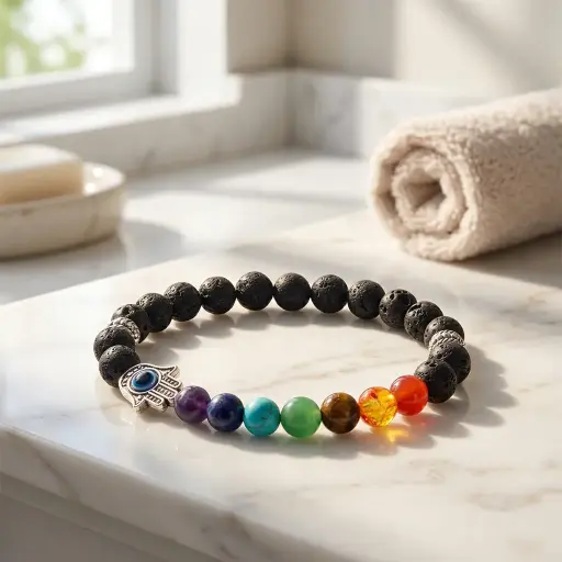 [ONC-073] PROMO X12 - Pulsera Roca Volcánica Chakras