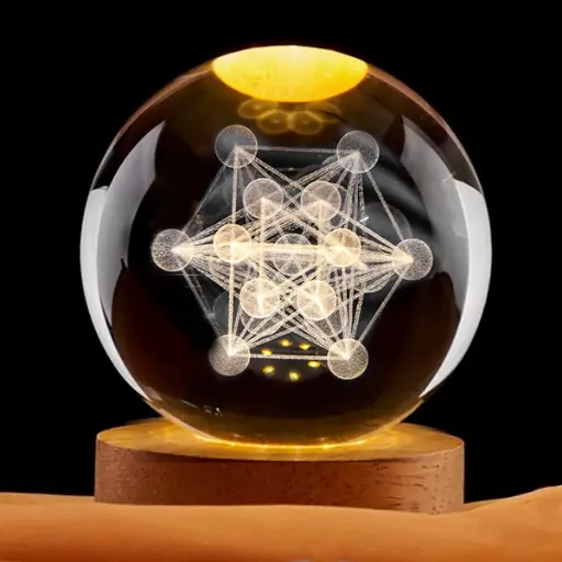 [IMP-228] Lamp. Esfera de Vidrio - Cubo Metatrón (6cm)