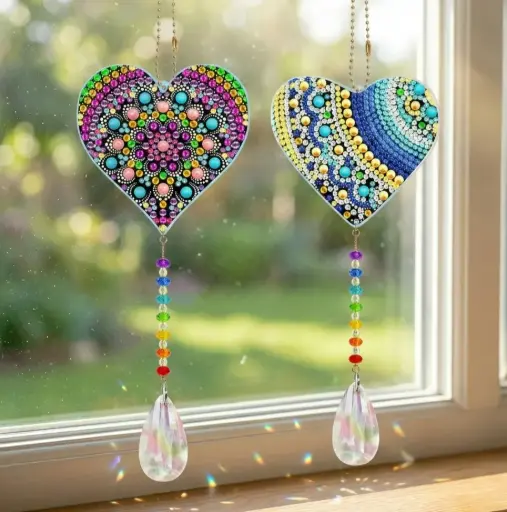 [IMP-214] Set Diamantes x2u - Mandala Corazon Atrapasol (para armar)