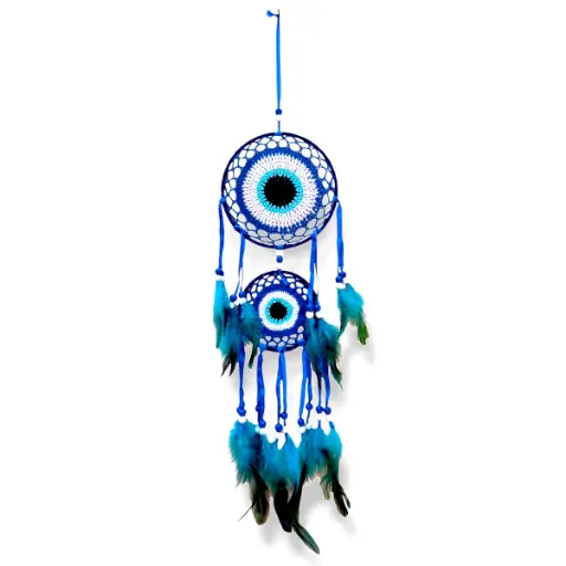 [ONC-012] Atrapasueños Crochet -  Ojo Turco Doble (66x16cm)