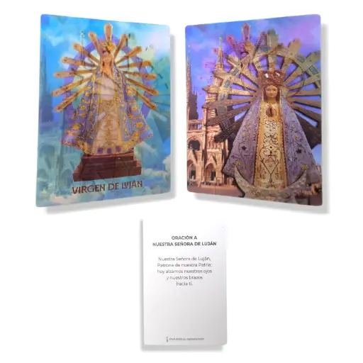 [ONC-058] Promo x10 - Estampita Holográfica - Virgen Luján (8cm)