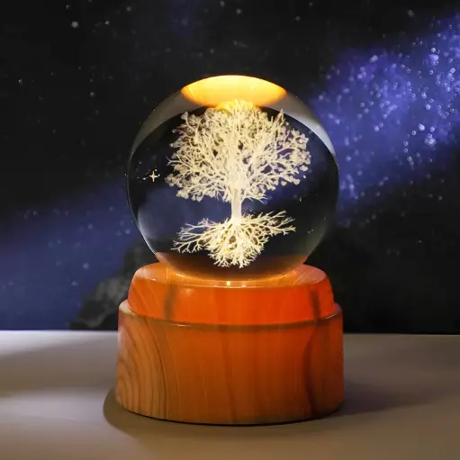 [IMP-258] Lamp. Esfera de Vidrio GIRATORIA - Árbol de la vida (6cm)