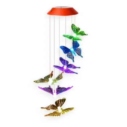 [ONC-094] Colgante Solar para Luz Nocturna - Mariposas (65x12cm)